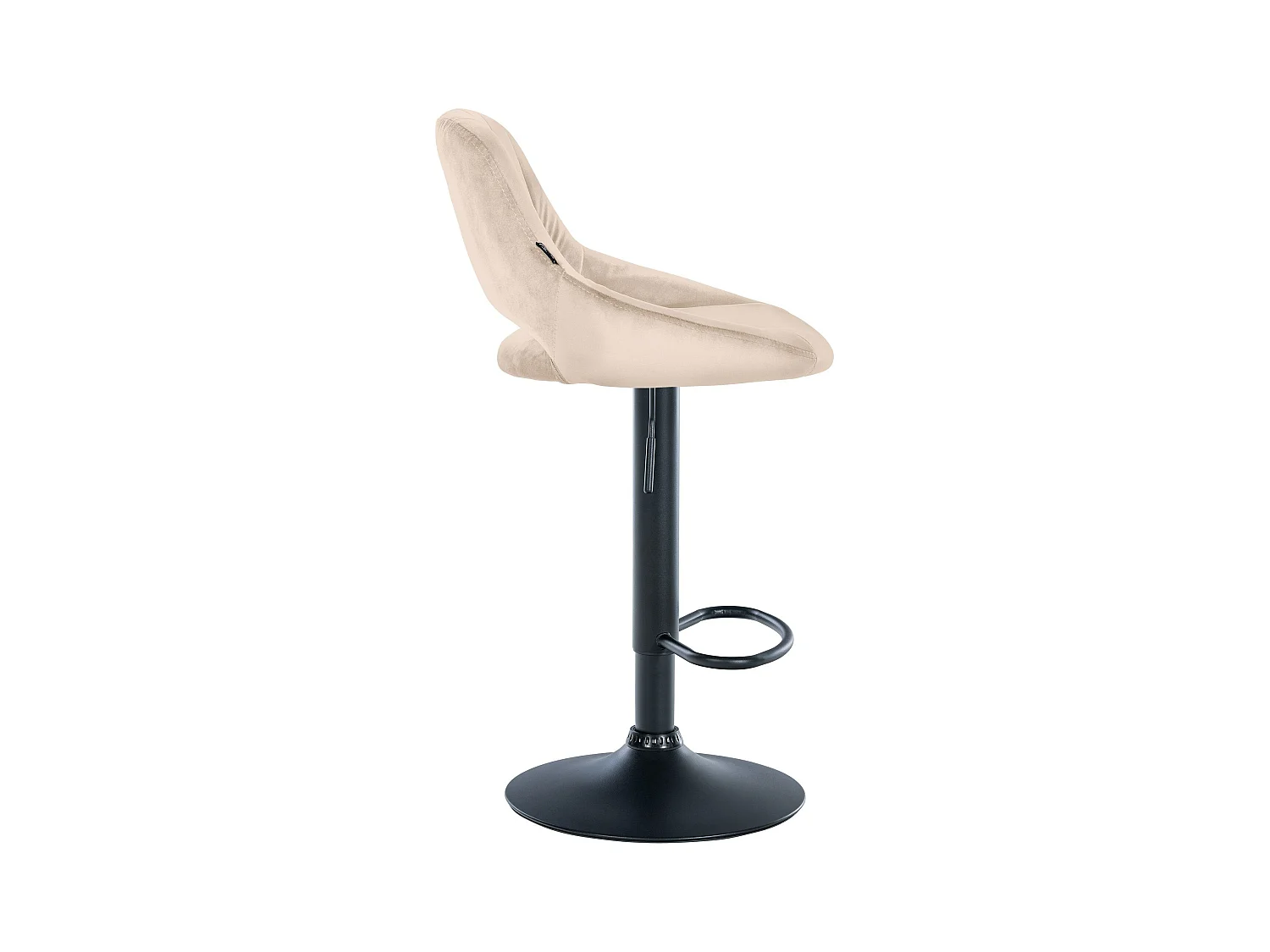 Lot de 2  Tabouret de bar - Velours - Crème - Milet