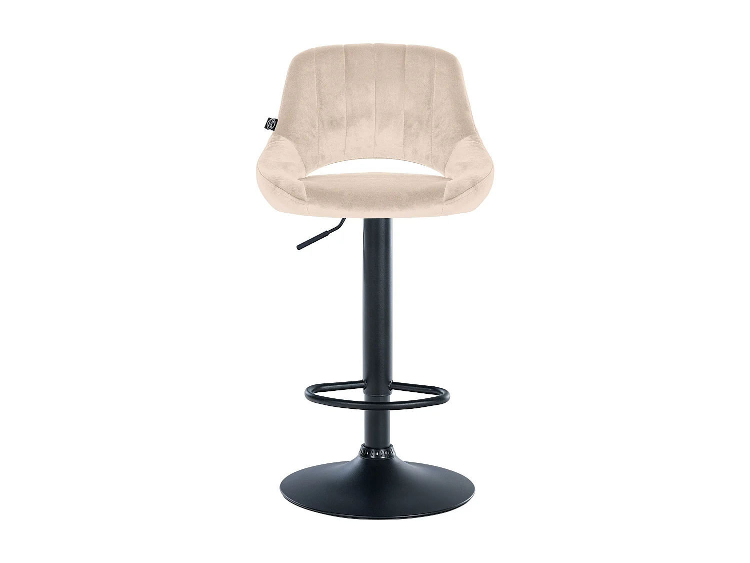 Lot de 2  Tabouret de bar - Velours - Crème - Milet