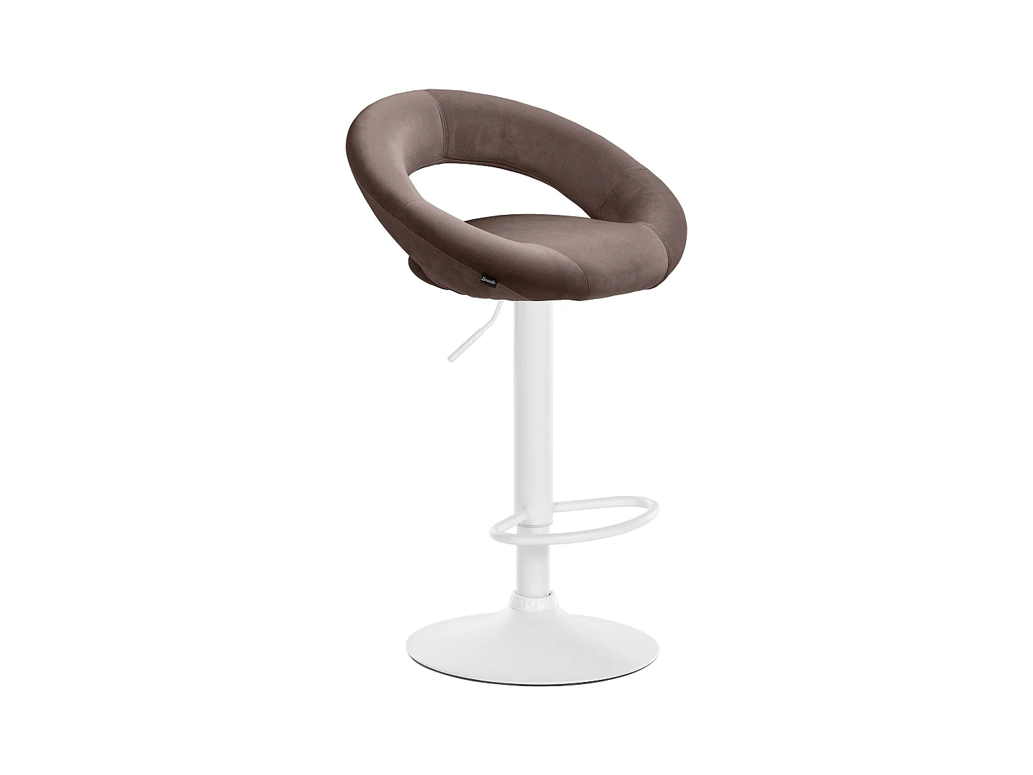 Tabouret de bar - Velours & Blanc - Marron - Olinda