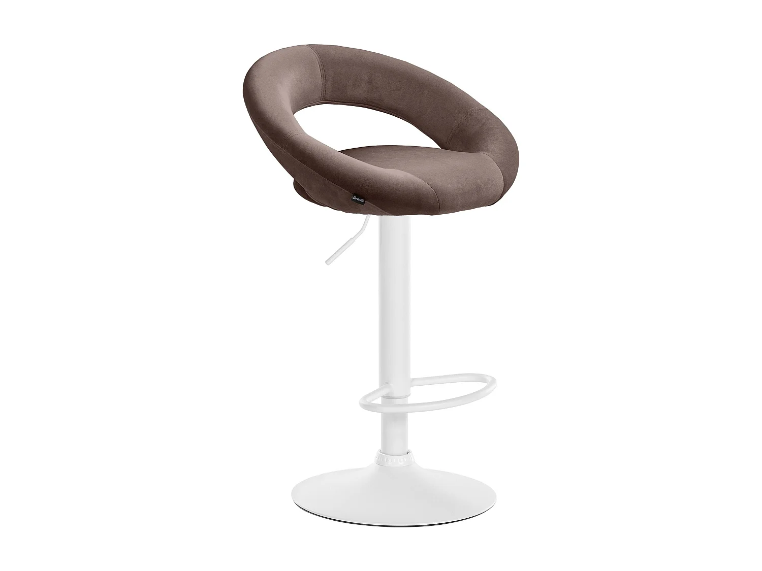 Tabouret de bar - Velours & Blanc - Marron - Olinda