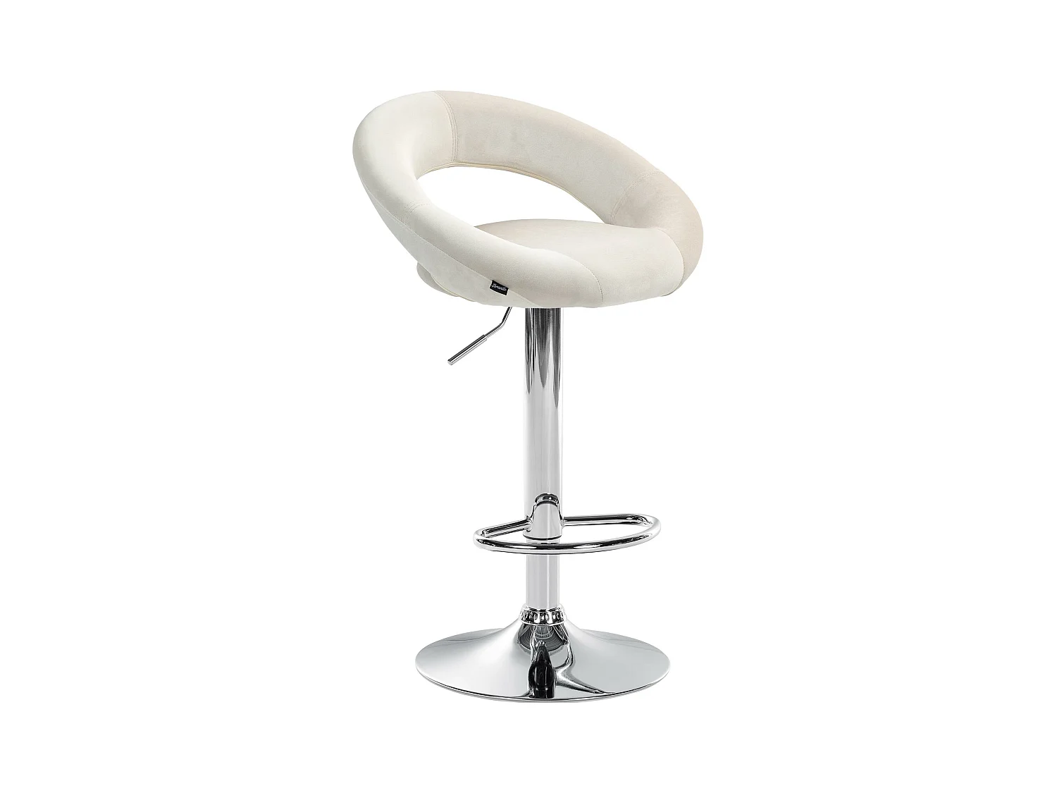 Tabouret de bar - Velours & Chrome - Crème - Olinda