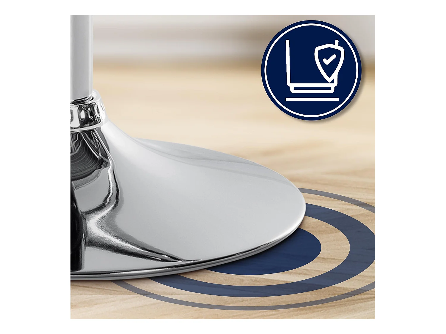 Tabouret de bar - Velours & Chrome - Crème - Olinda