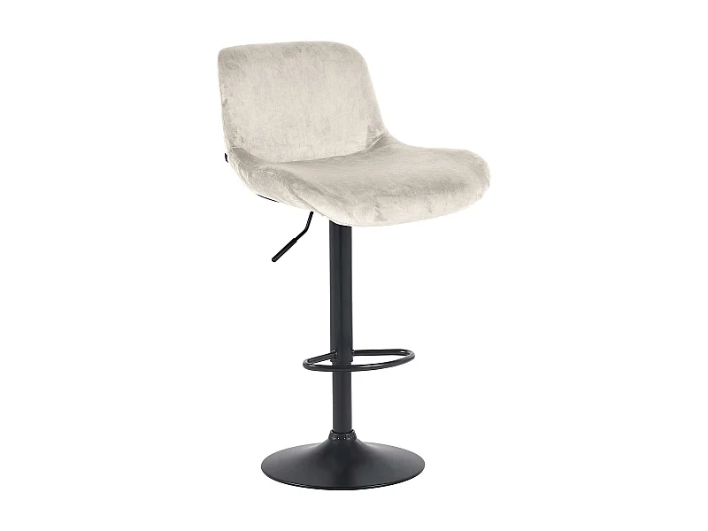 Tabouret de bar - Velours - Crème - Solon