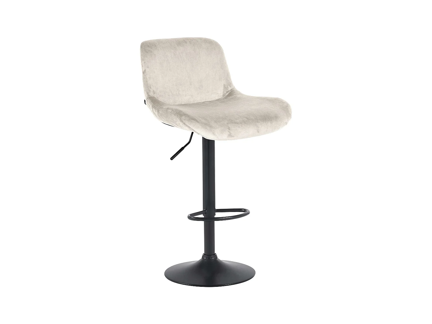 Tabouret de bar - Velours - Crème - Solon