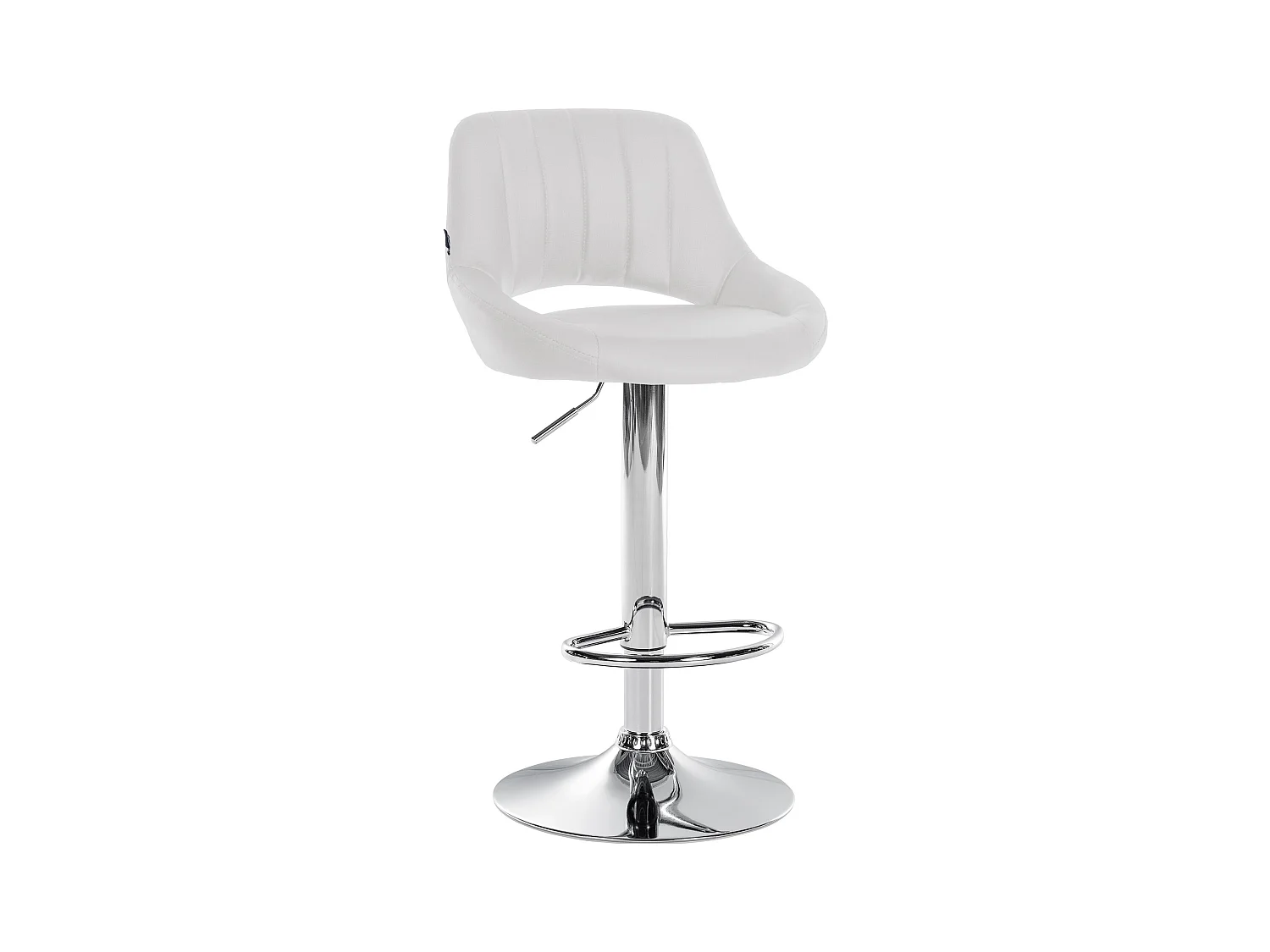 Tabouret de bar - Similicuir & Chrome - Blanc - Milet
