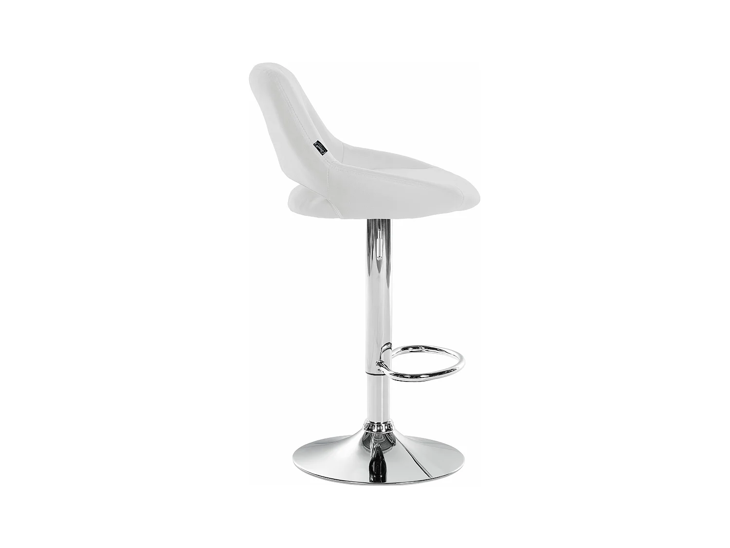 Tabouret de bar - Similicuir & Chrome - Blanc - Milet
