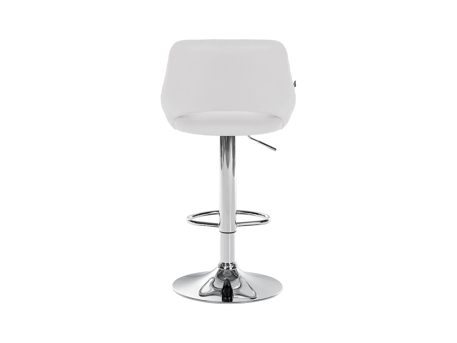 Tabouret de bar - Similicuir & Chrome - Blanc - Milet