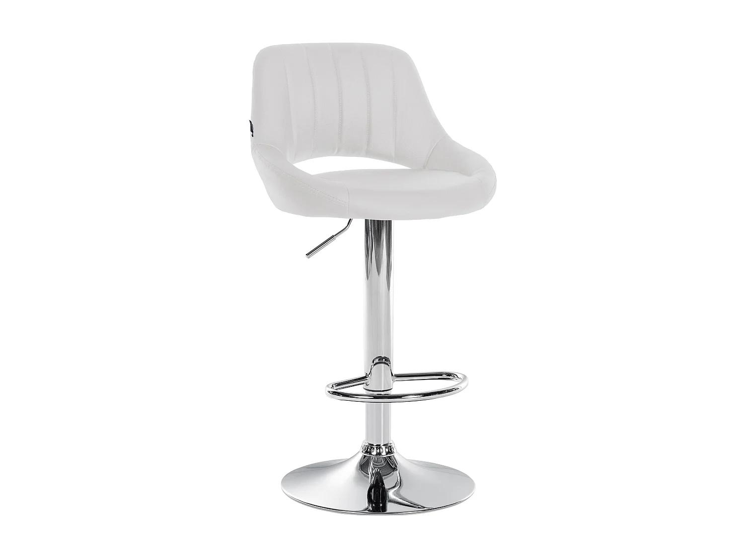 Tabouret de bar - Similicuir & Chrome - Blanc - Milet
