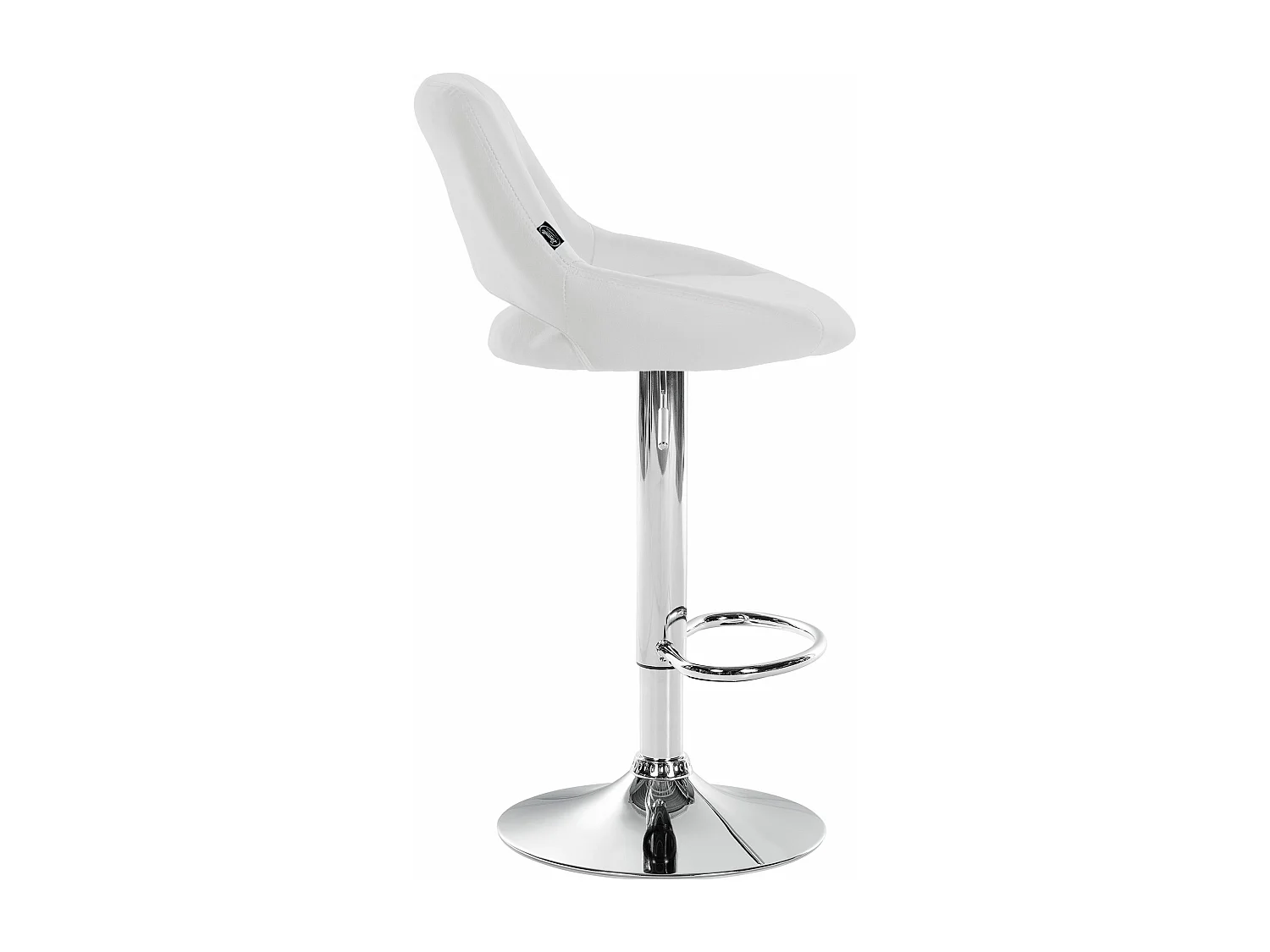 Tabouret de bar - Similicuir & Chrome - Blanc - Milet