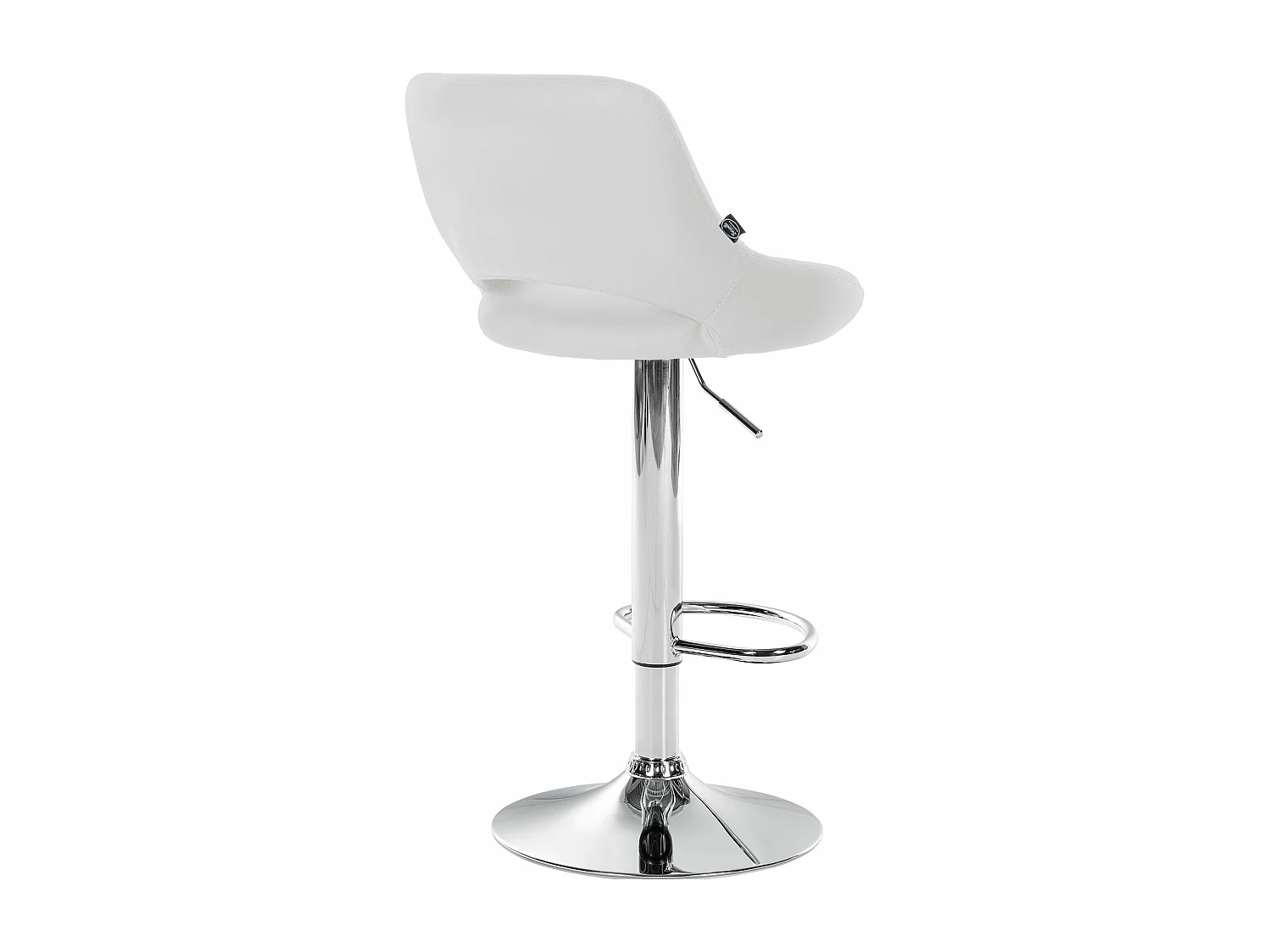 Tabouret de bar - Similicuir & Chrome - Blanc - Milet