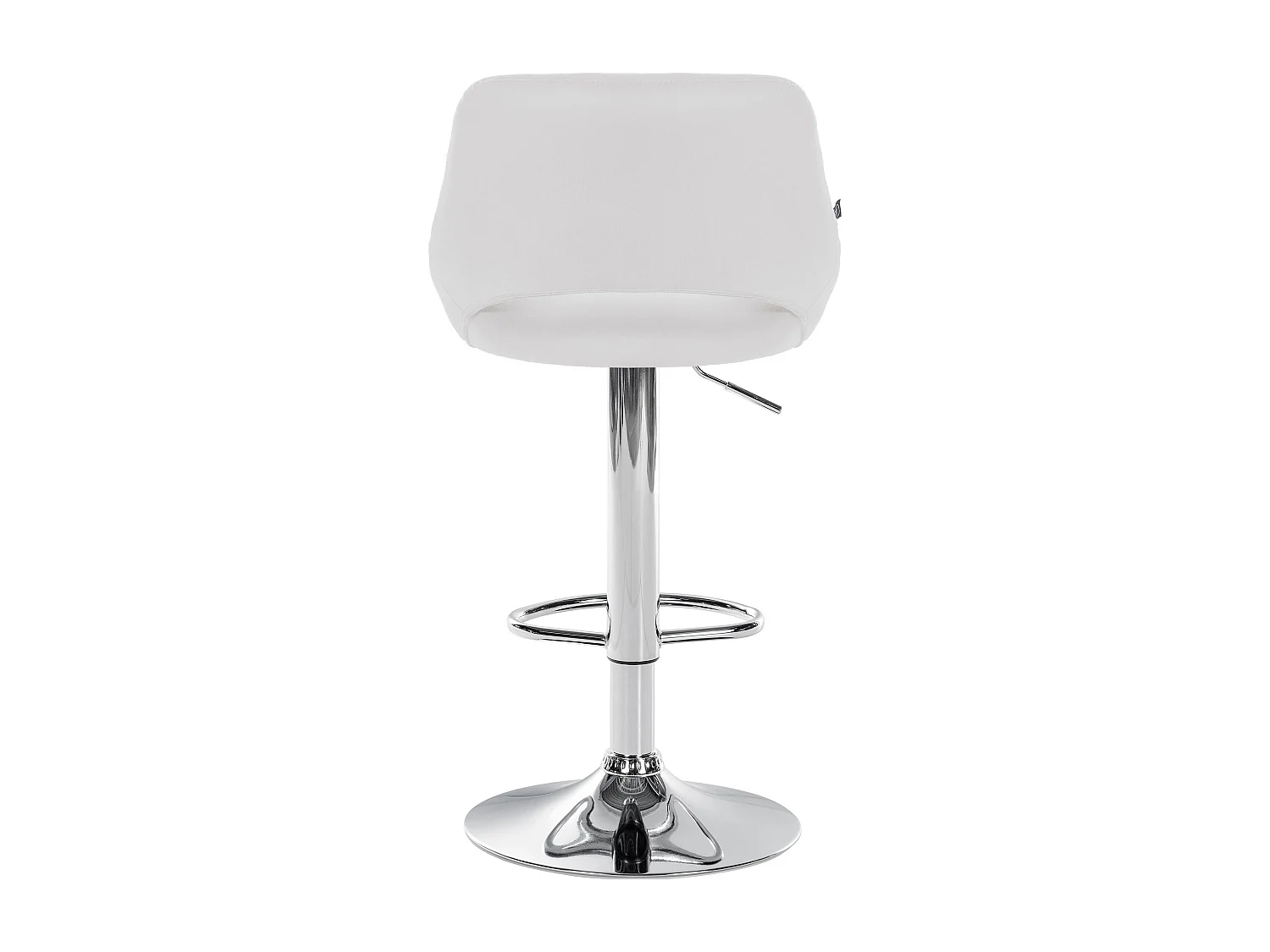 Tabouret de bar - Similicuir & Chrome - Blanc - Milet
