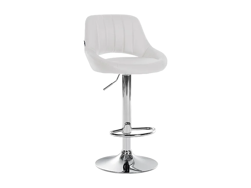 Barhocker - Kunstleder & chrom - weiß - Milet