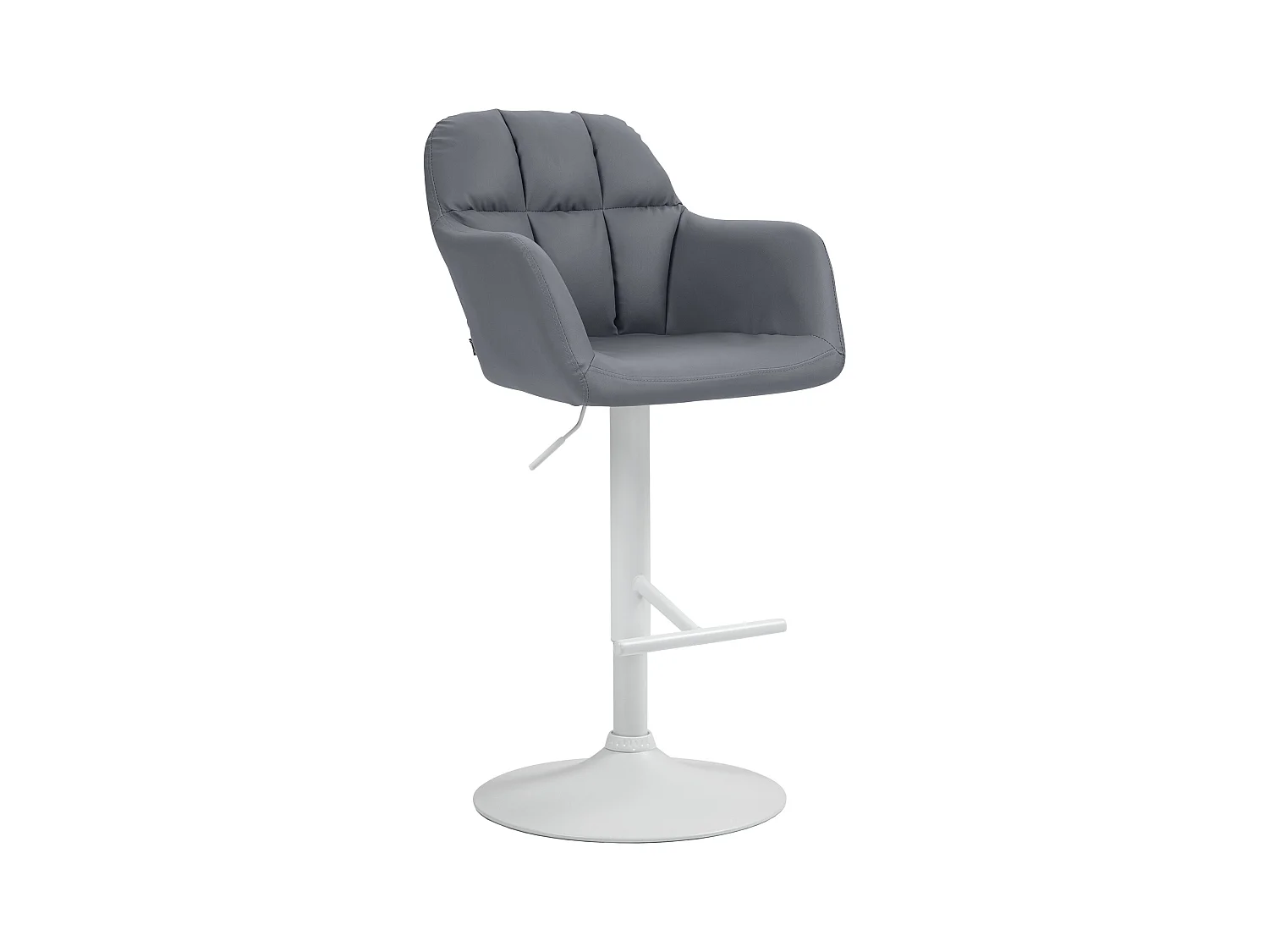 Tabouret de bar - Similicuir - Gris - Natoma