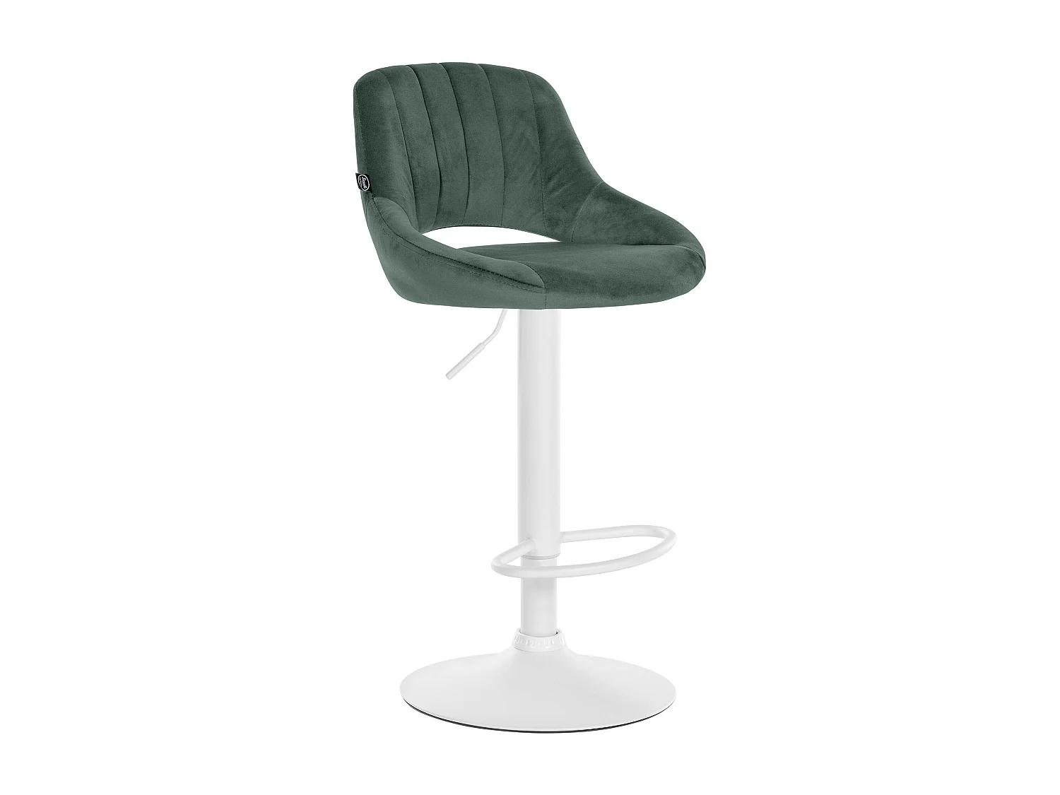 Tabouret de bar - Velours & Blanc - Vert - Milet