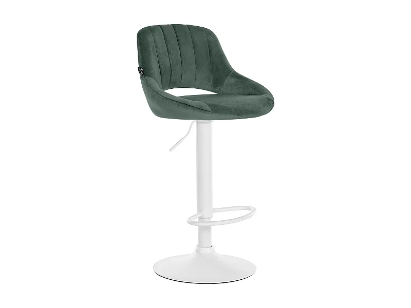 Tabouret de bar - Velours & Blanc - Vert - Milet