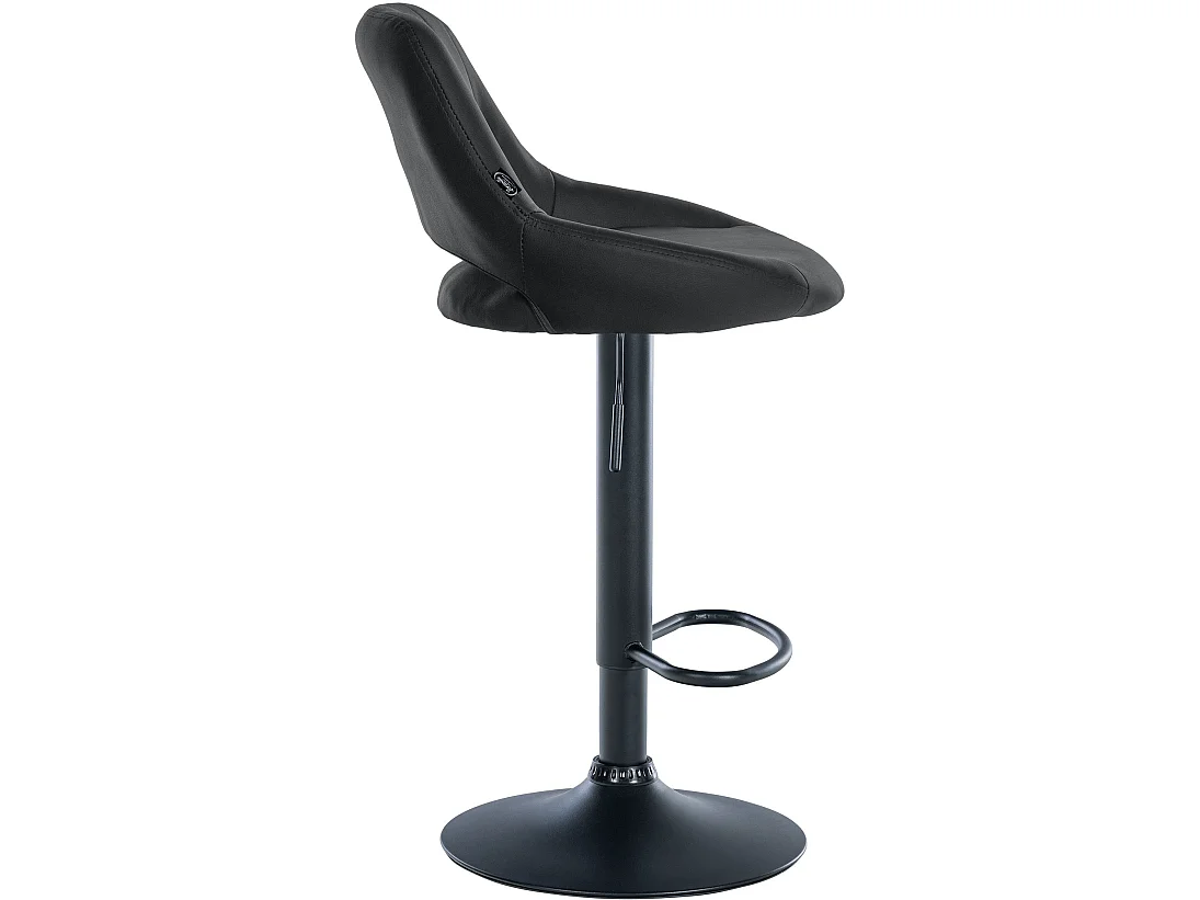 Lot de 2  Tabouret de bar - Similicuir - Noir - Milet