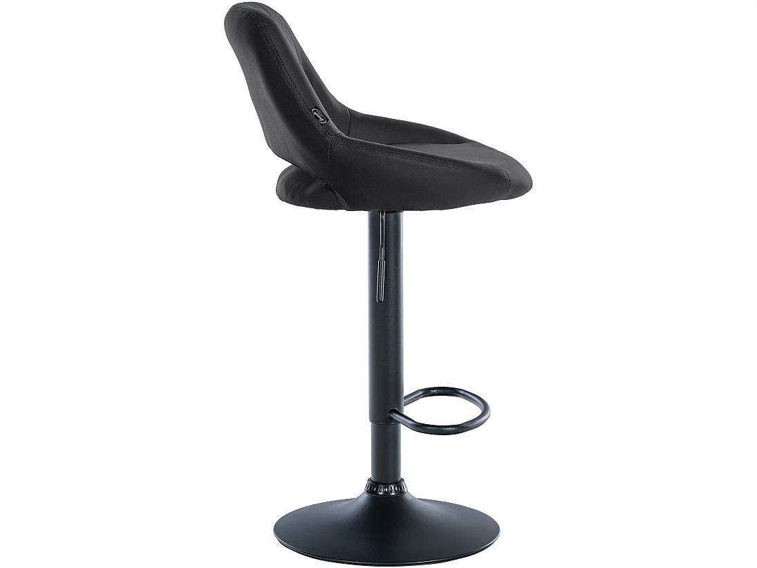 Lot de 2  Tabouret de bar - Similicuir - Noir - Milet