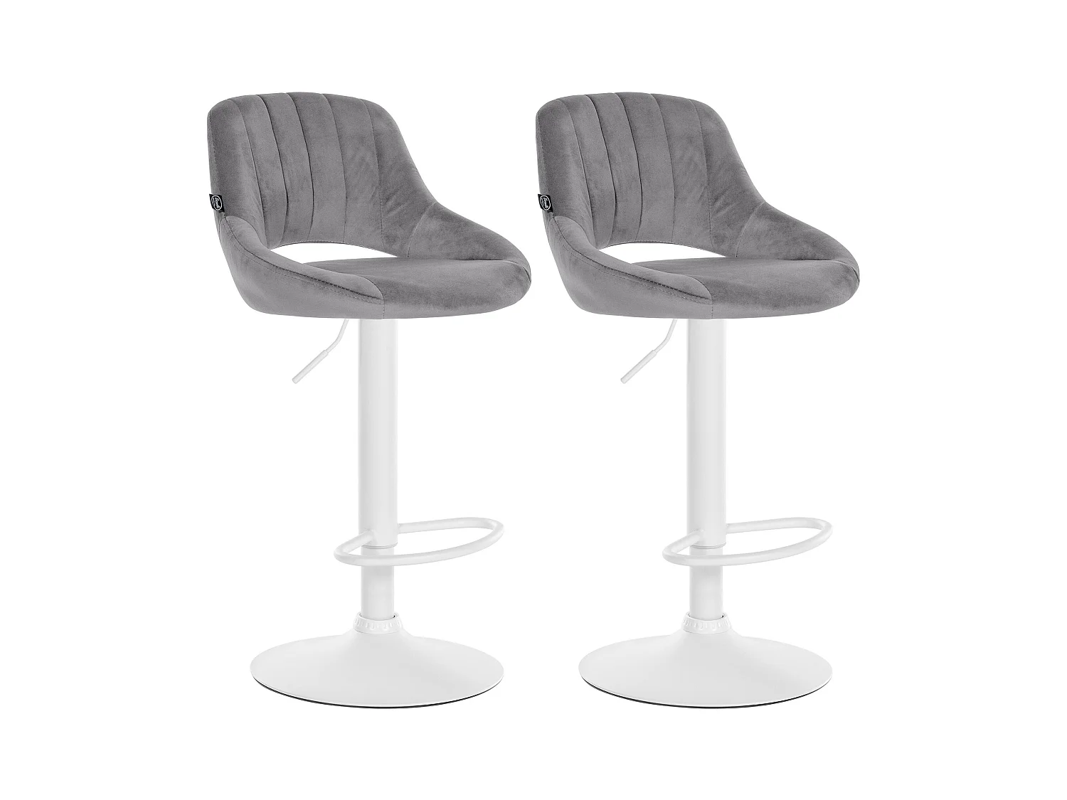 Lot de 2  Tabouret de bar - Velours - Gris foncé - Milet