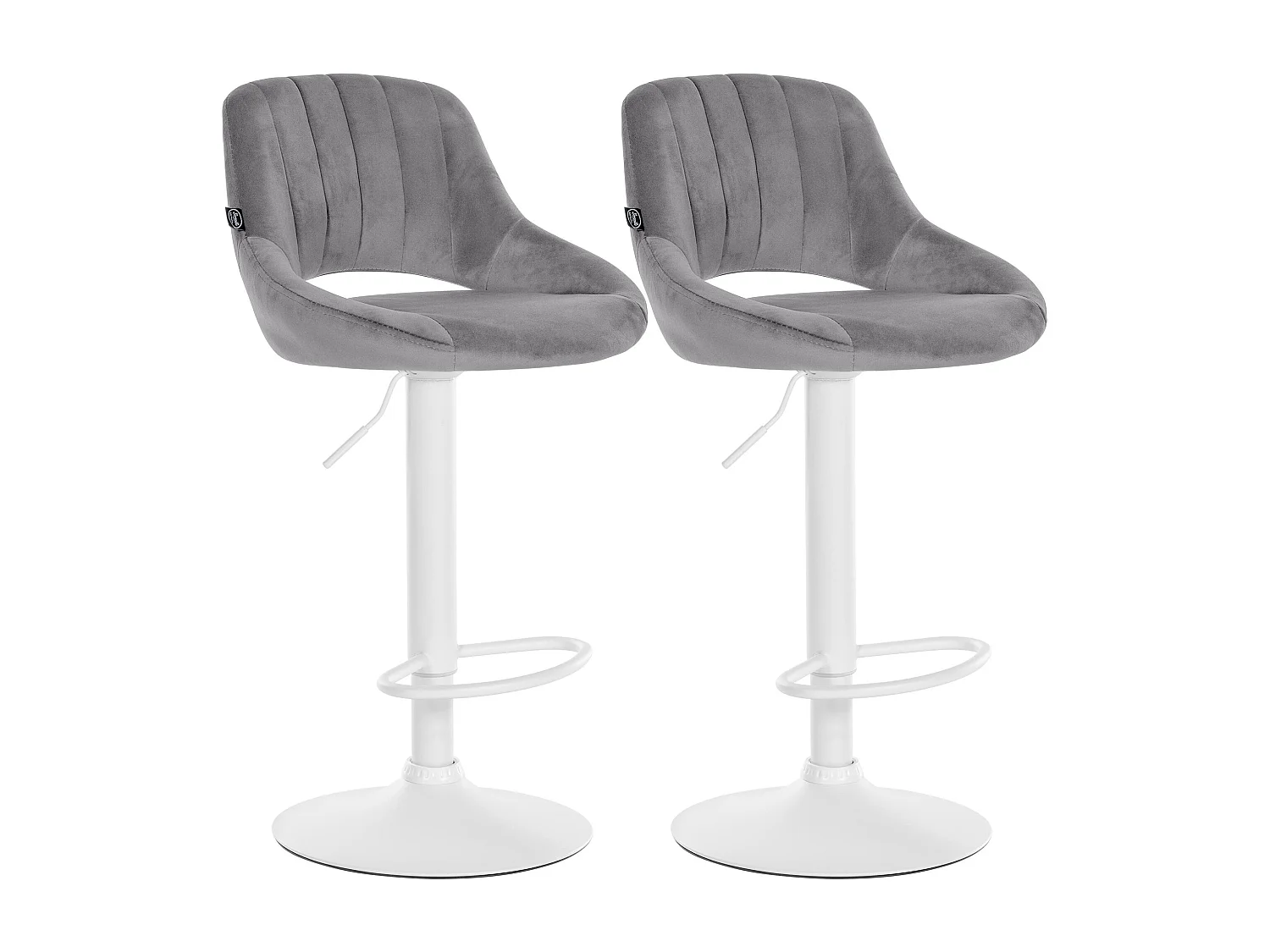 Lot de 2  Tabouret de bar - Velours - Gris foncé - Milet
