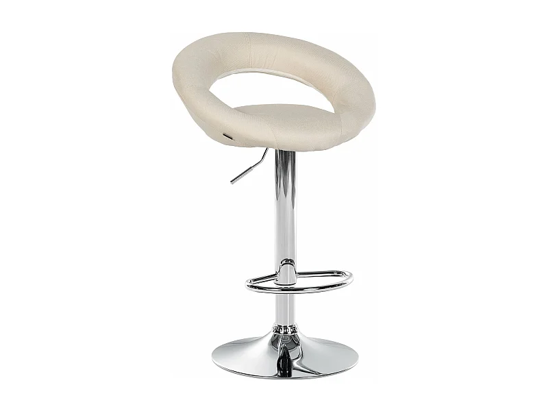 Barkruk - Stof & chroom - creme - Olinda