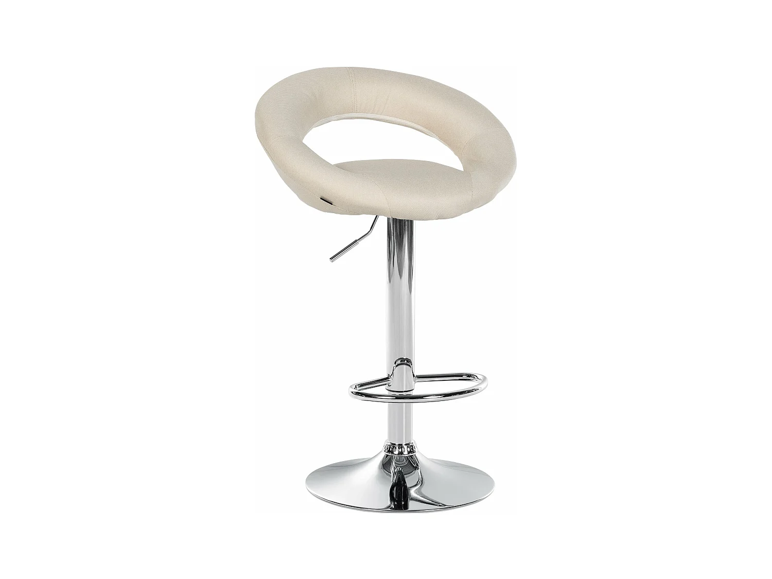 Tabouret de bar - Tissu & Chrome - Crème - Olinda