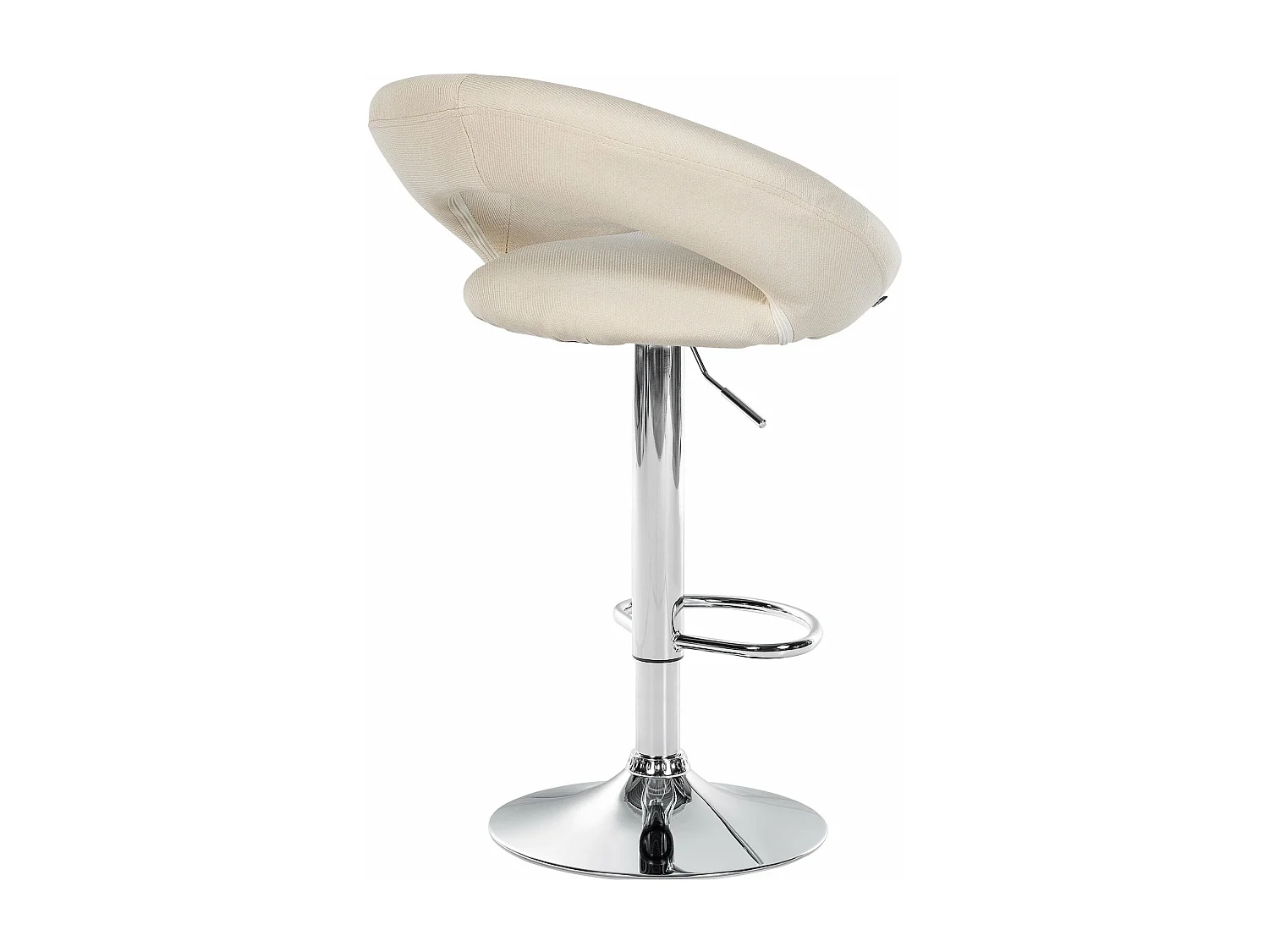 Tabouret de bar - Tissu & Chrome - Crème - Olinda