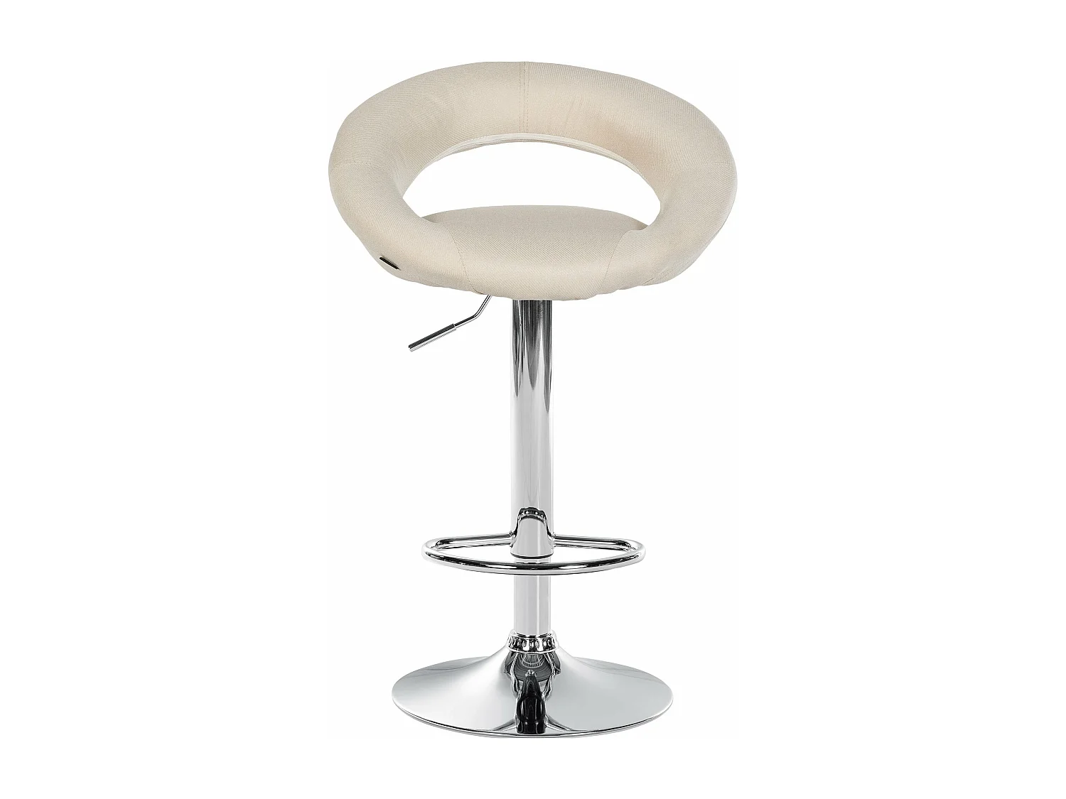 Tabouret de bar - Tissu & Chrome - Crème - Olinda