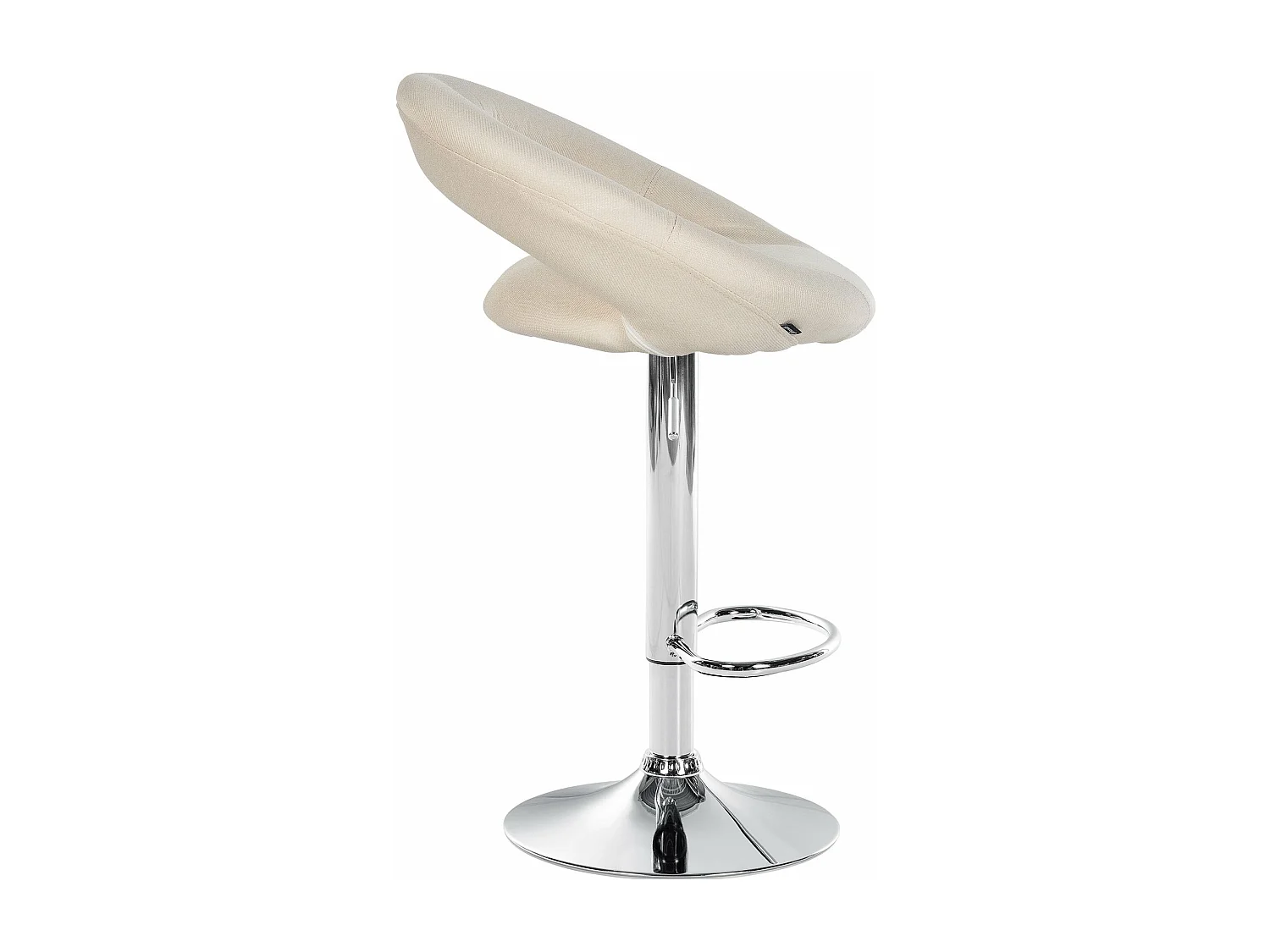 Tabouret de bar - Tissu & Chrome - Crème - Olinda