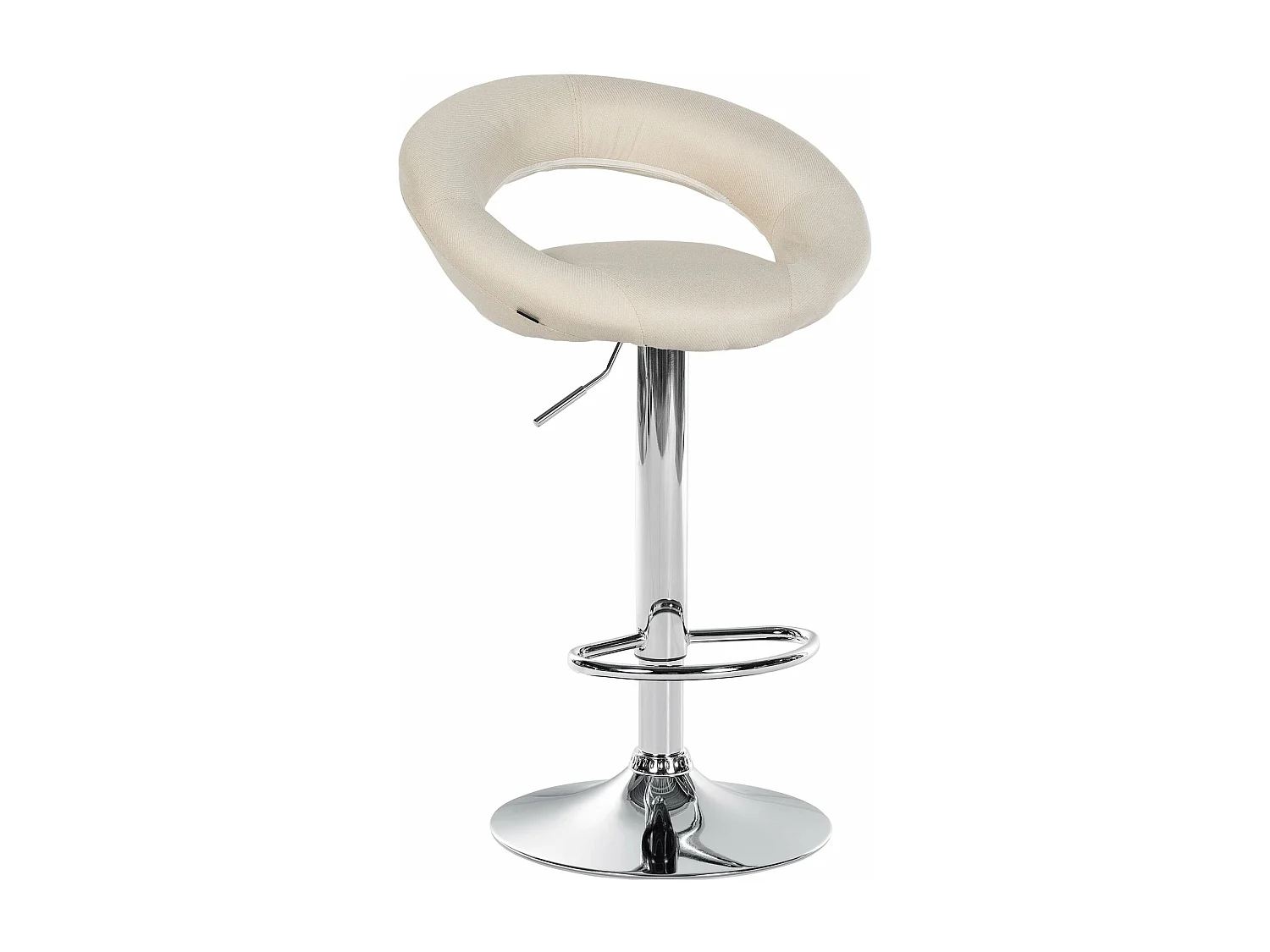 Barkruk - Stof & chroom - creme - Olinda