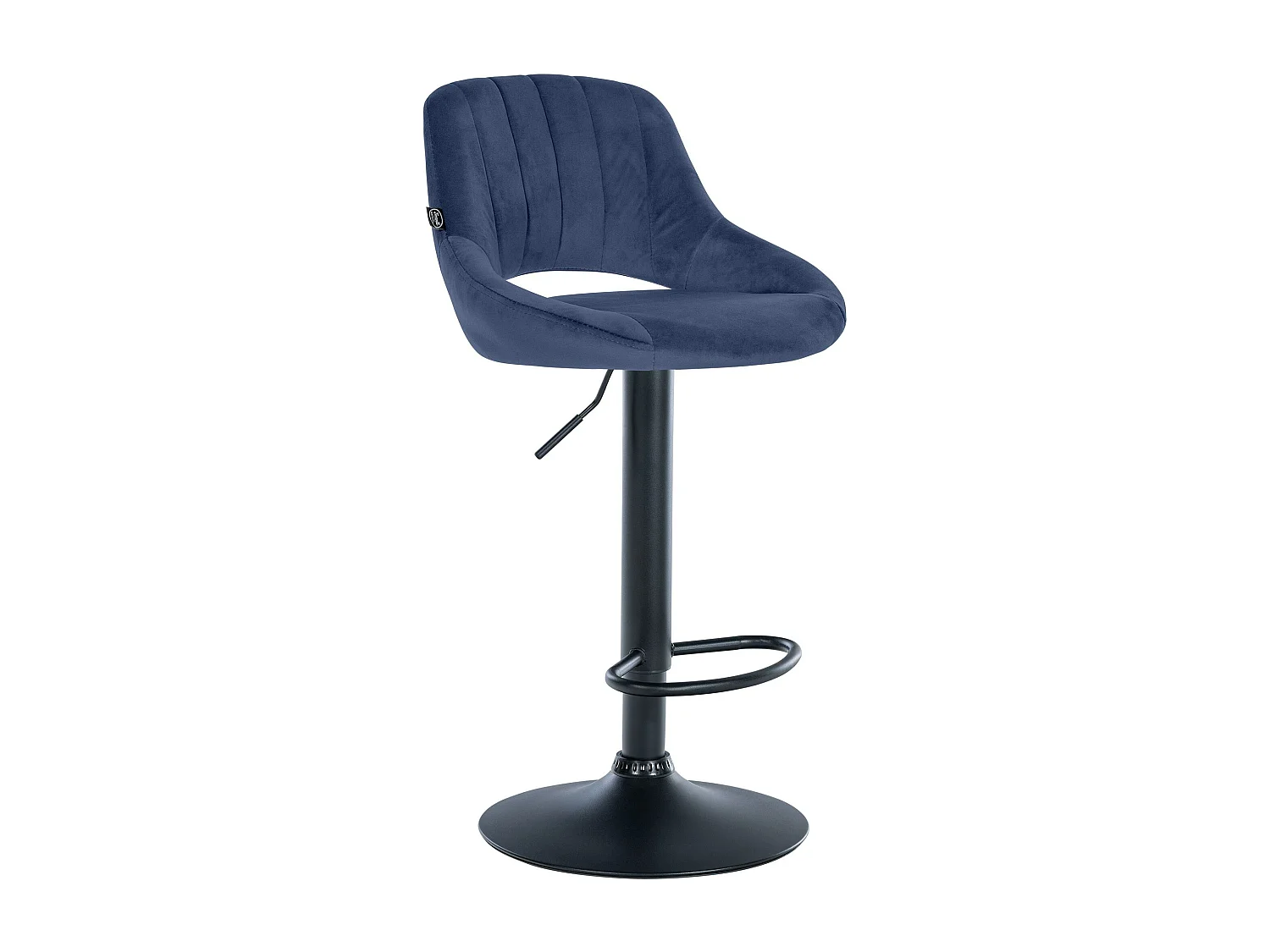 Tabouret de bar - Velours & Noir - Bleu - Milet