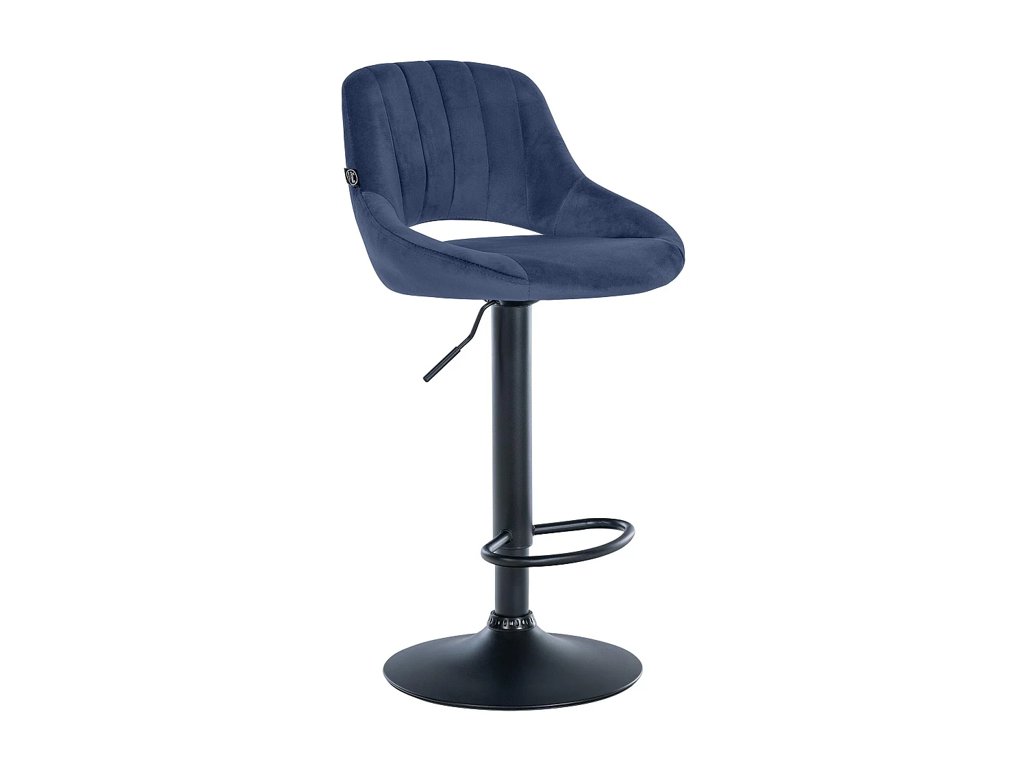 Tabouret de bar - Velours & Noir - Bleu - Milet