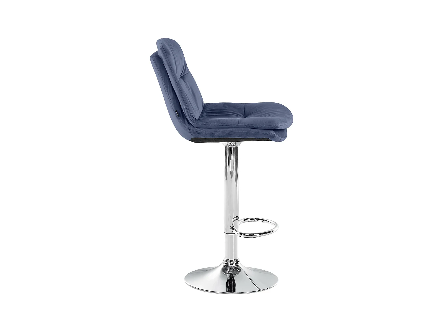 Tabouret de bar - Velours - Bleu - Laurel