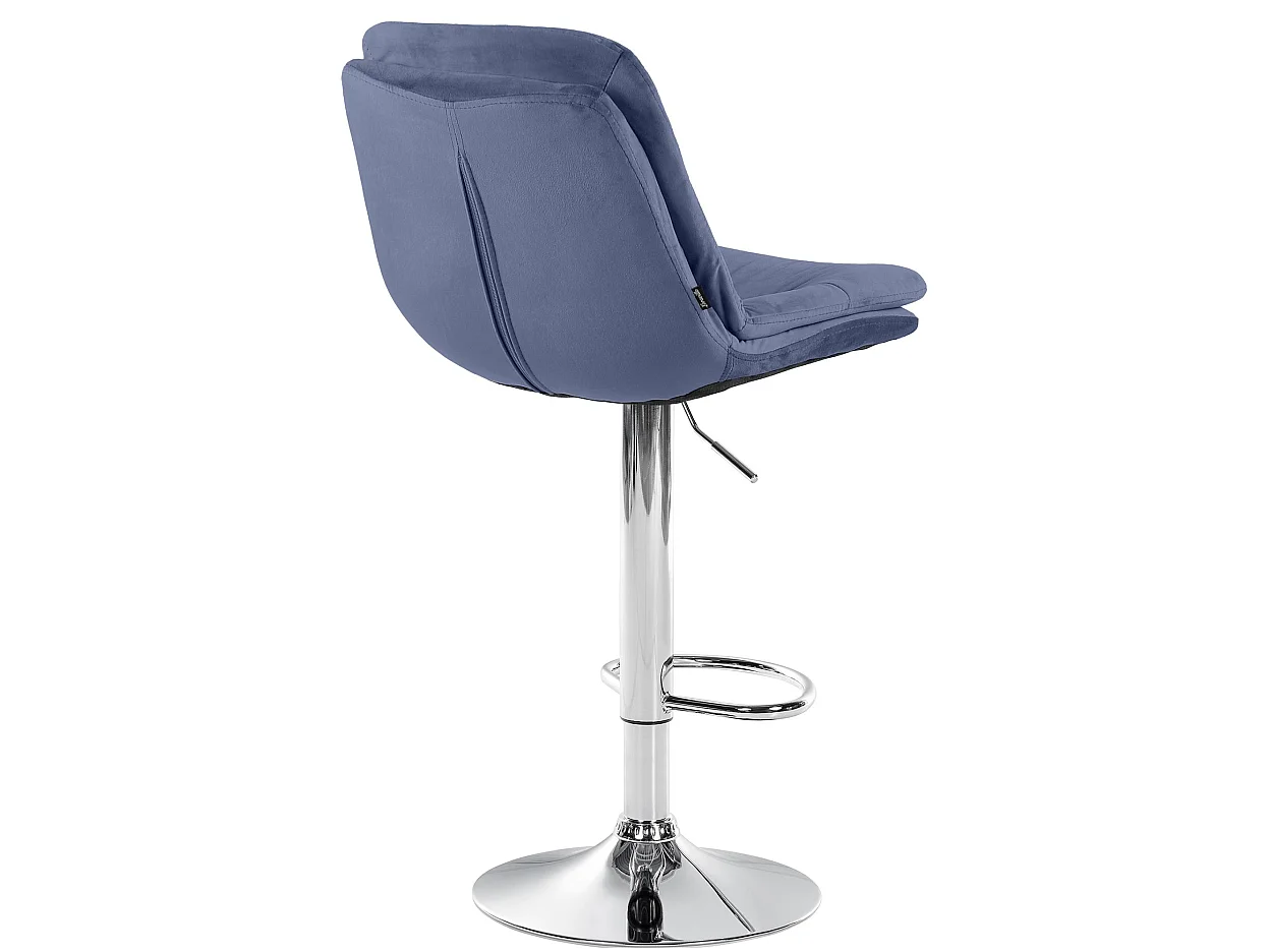 Tabouret de bar - Velours - Bleu - Laurel