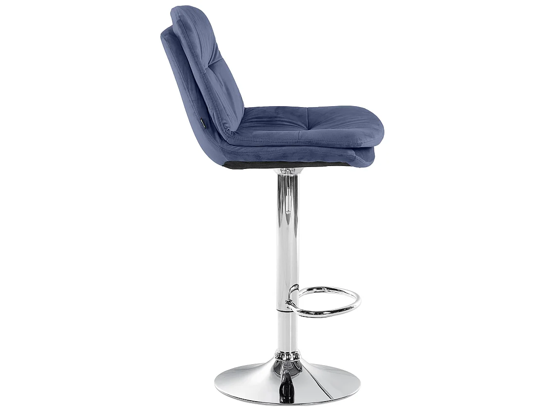 Tabouret de bar - Velours - Bleu - Laurel