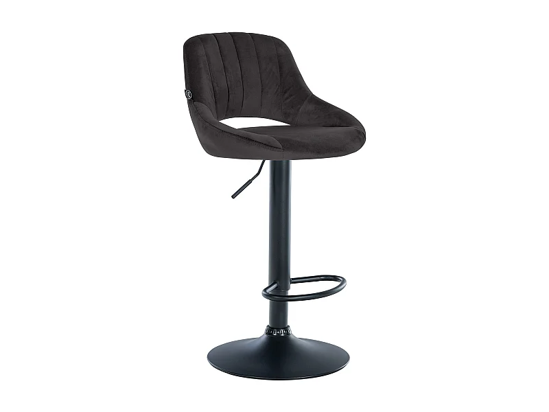 Tabouret de bar - Velours & Noir - Noir - Milet
