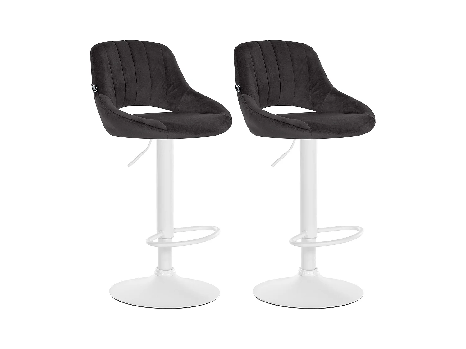 Lot de 2  Tabouret de bar - Velours - Noir - Milet