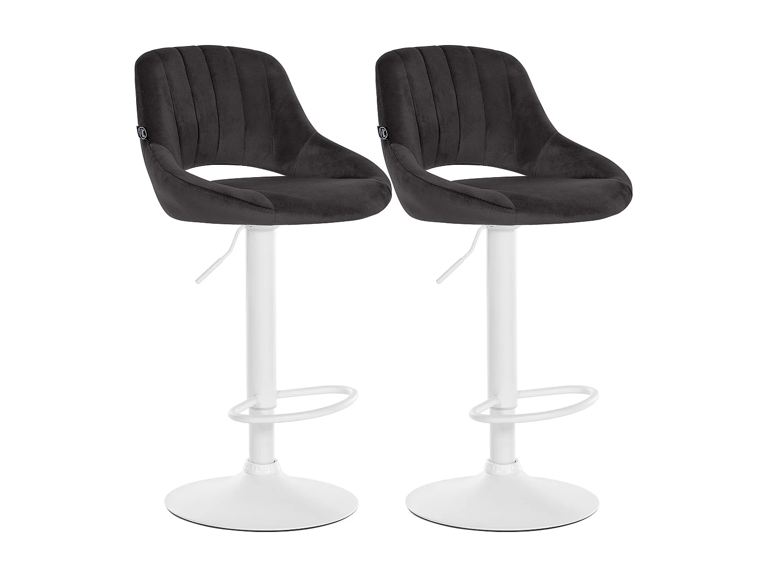 Lot de 2  Tabouret de bar - Velours - Noir - Milet