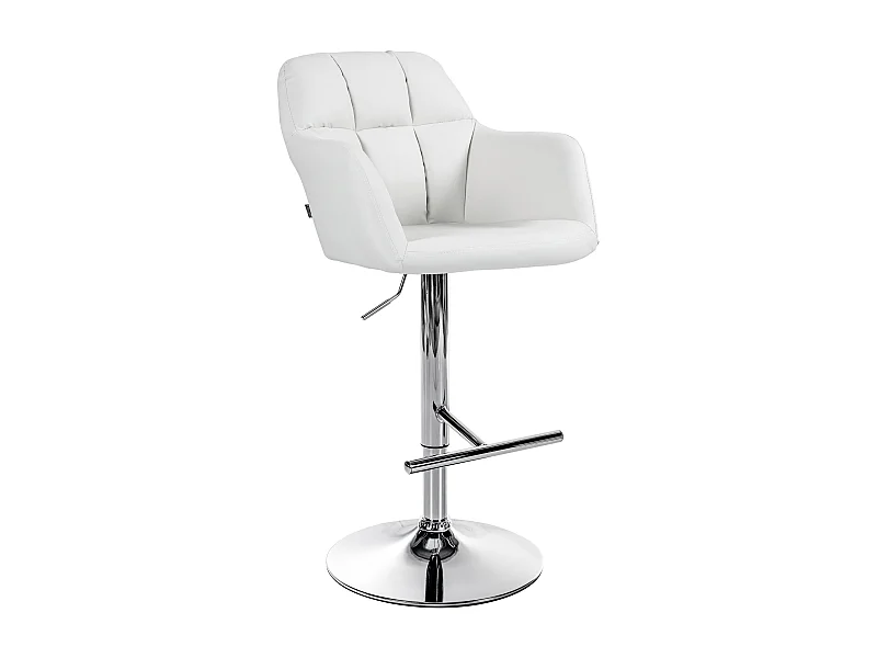 Tabouret de bar - Similicuir - Blanc - Natoma