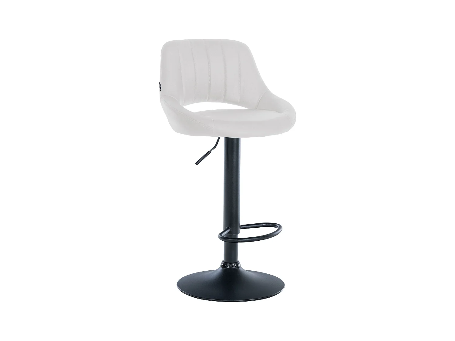 Tabouret de bar - Similicuir & Noir - Blanc - Milet
