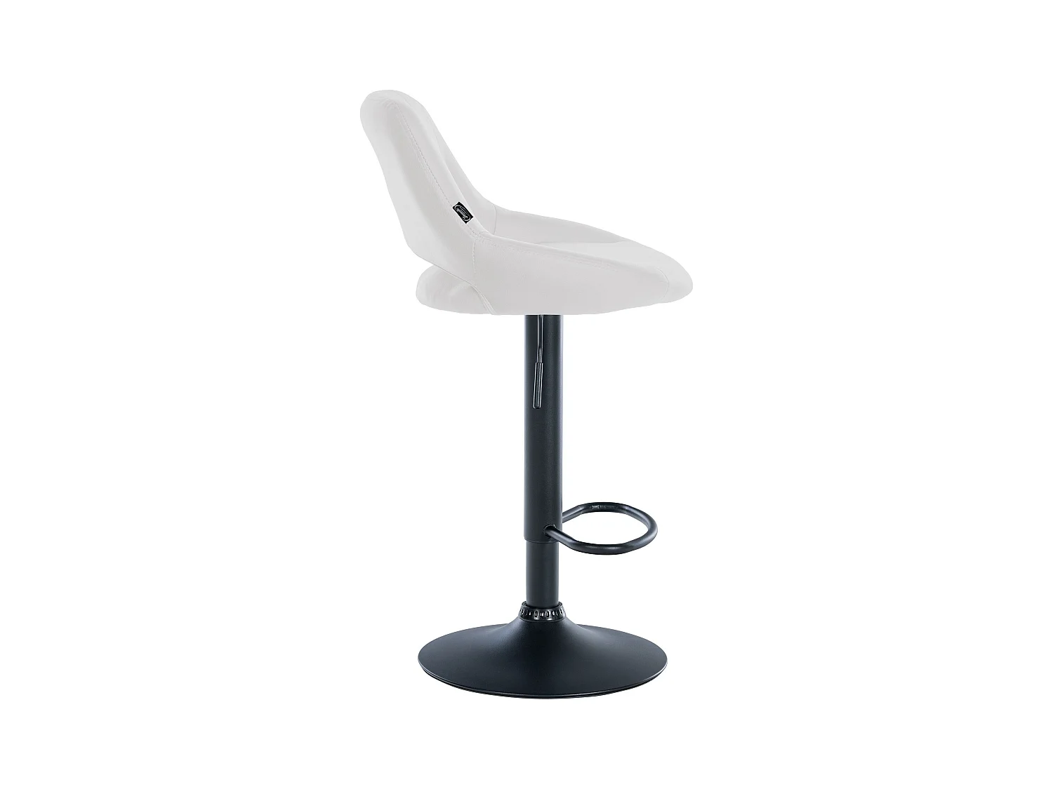 Tabouret de bar - Similicuir & Noir - Blanc - Milet