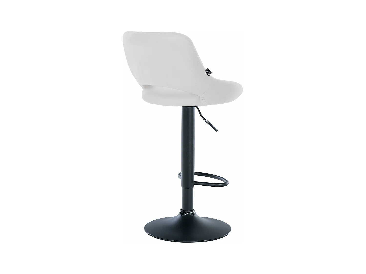 Tabouret de bar - Similicuir & Noir - Blanc - Milet