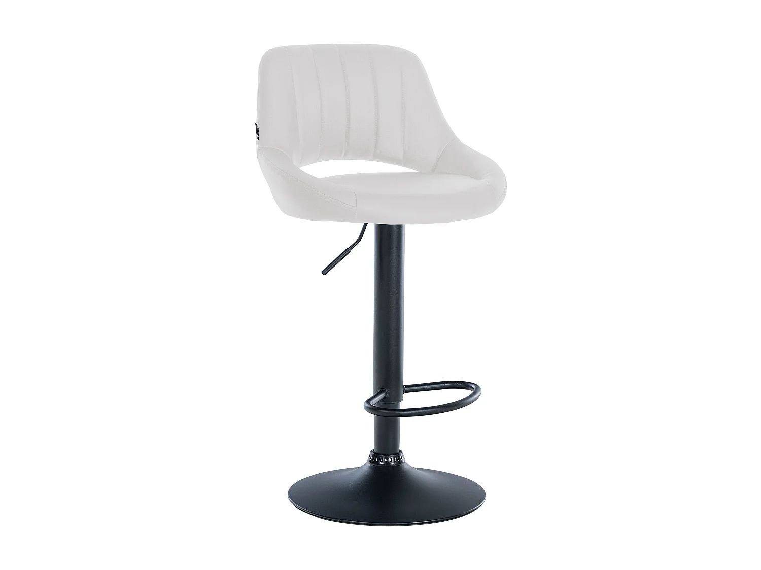 Tabouret de bar - Similicuir & Noir - Blanc - Milet