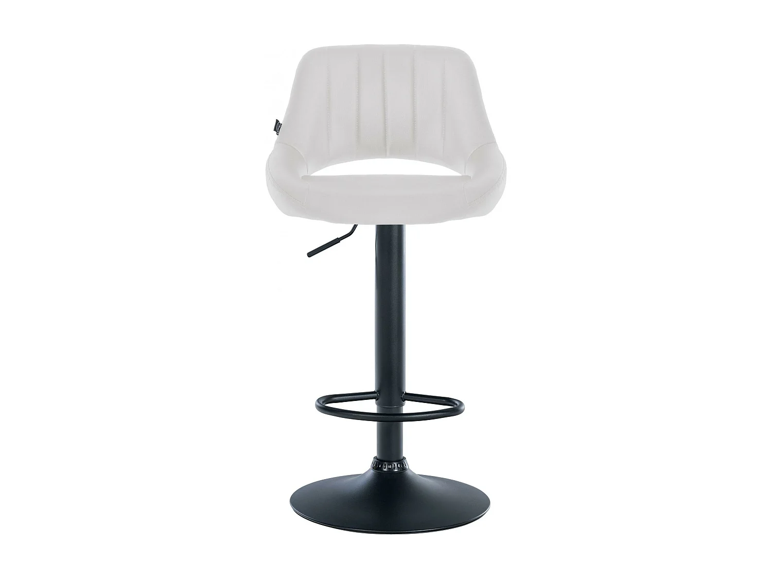 Tabouret de bar - Similicuir & Noir - Blanc - Milet