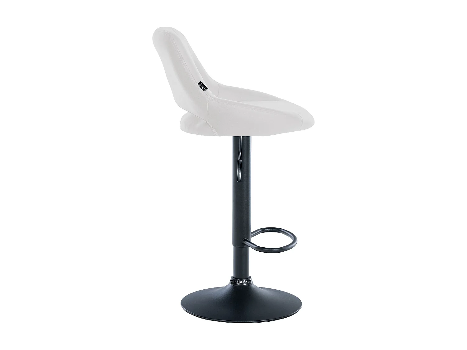 Tabouret de bar - Similicuir & Noir - Blanc - Milet