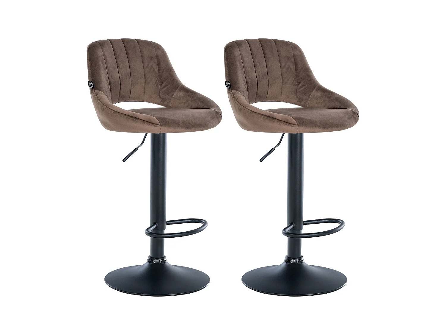 Lot de 2  Tabouret de bar - Velours - Marron - Milet