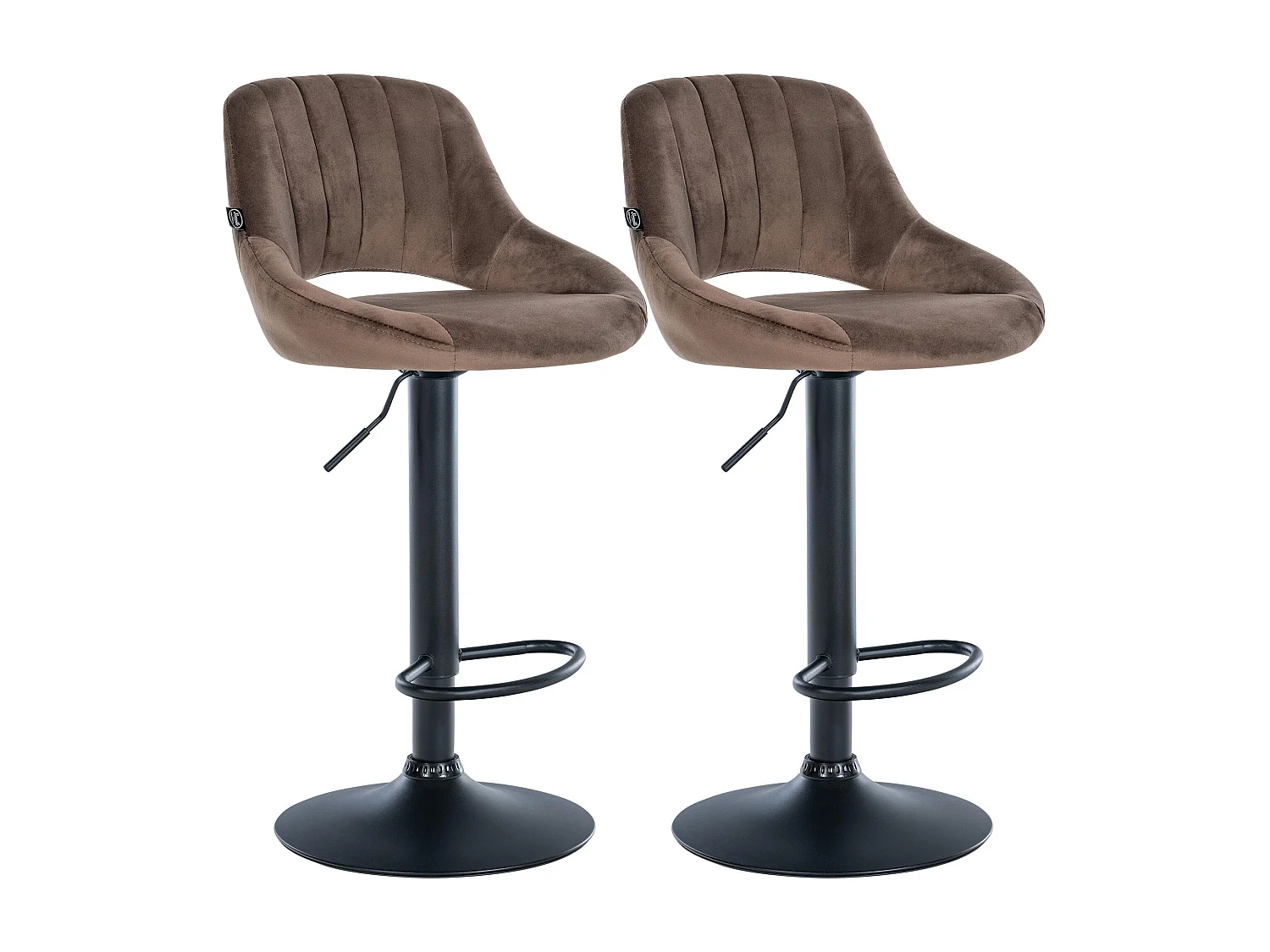Lot de 2  Tabouret de bar - Velours - Marron - Milet