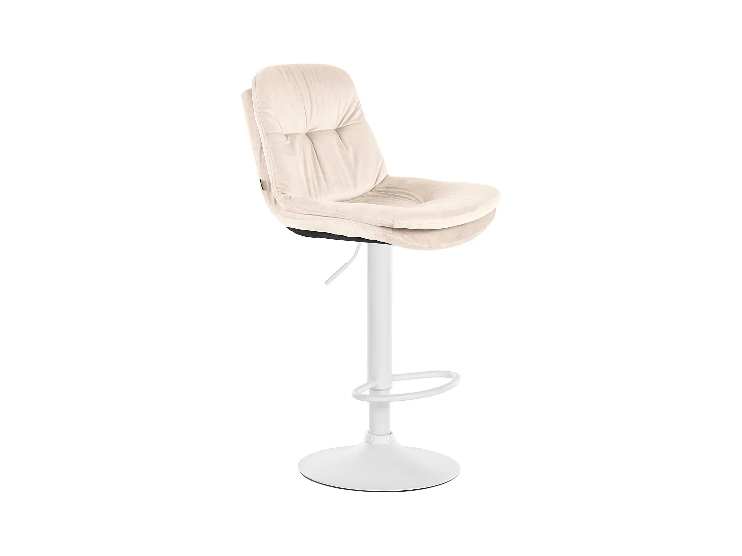 Tabouret de bar - Velours - Crème - Laurel