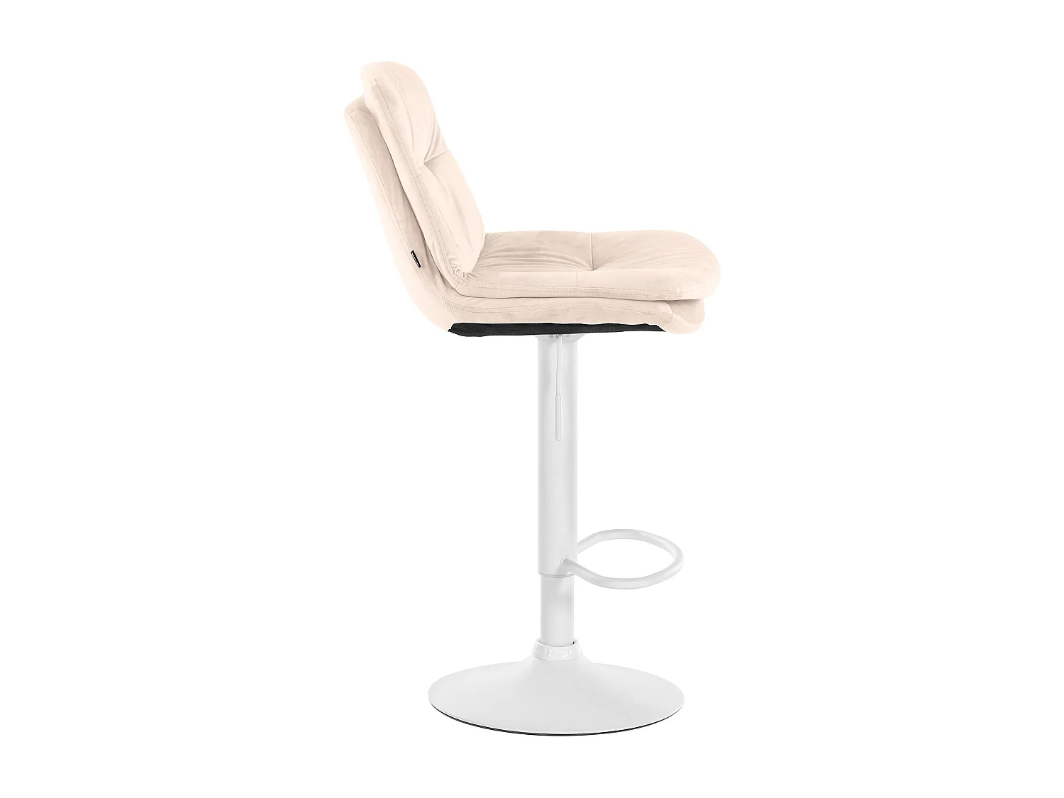 Tabouret de bar - Velours - Crème - Laurel