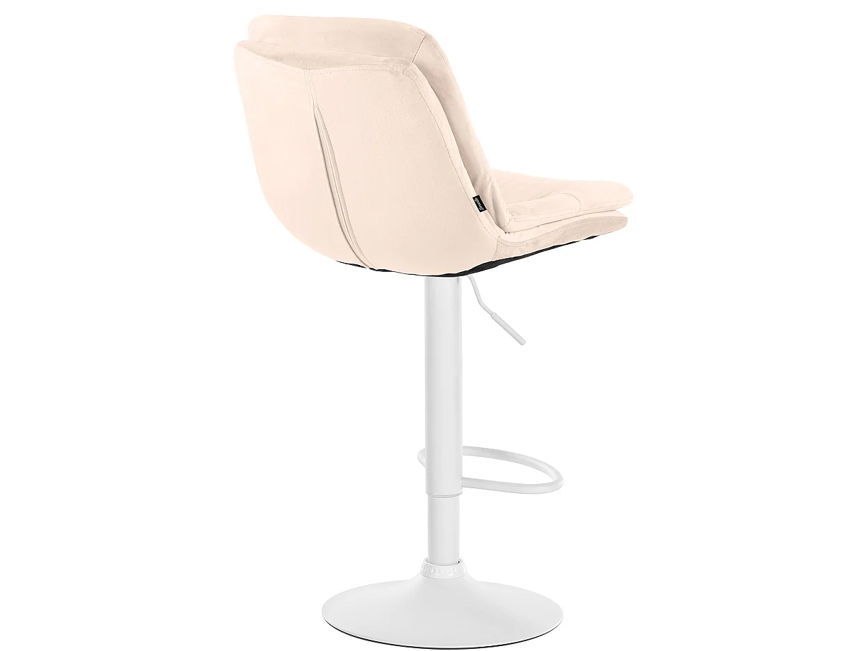 Tabouret de bar - Velours - Crème - Laurel