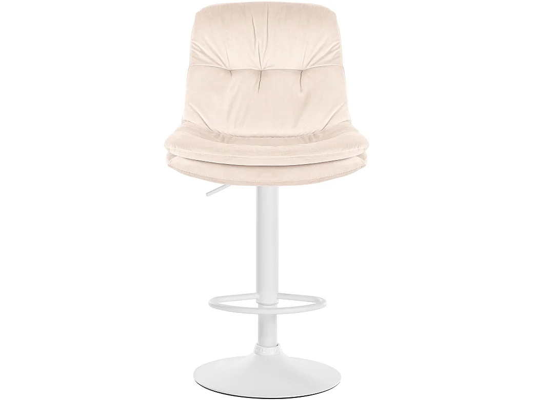 Tabouret de bar - Velours - Crème - Laurel